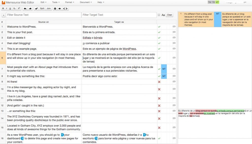 Memsource Translate WordPress blog example